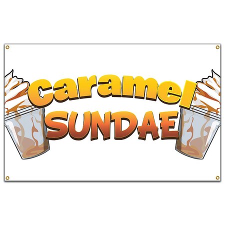 Signmission Caramel Sundae Banner Concession Stand Food Truck Single Sided B-96 Caramel Sundae19
